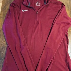 Nike maroon dry fit Quarter-Zip Top Medium